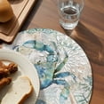 thumbnail image 3 of Teal Coastal Crab Round 15 Inch Placemats Set of 2, Vintage Summer Beach Nautical Coral HeatResistant Non Slip Place Mats for Dining Table, Wipeable Braided Kitchen Table Mats for Housewarming, 3 of 9