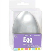 Amscan Egg-stra Special Fillable Easter Egg Shells Party Favor, Silver, 4"