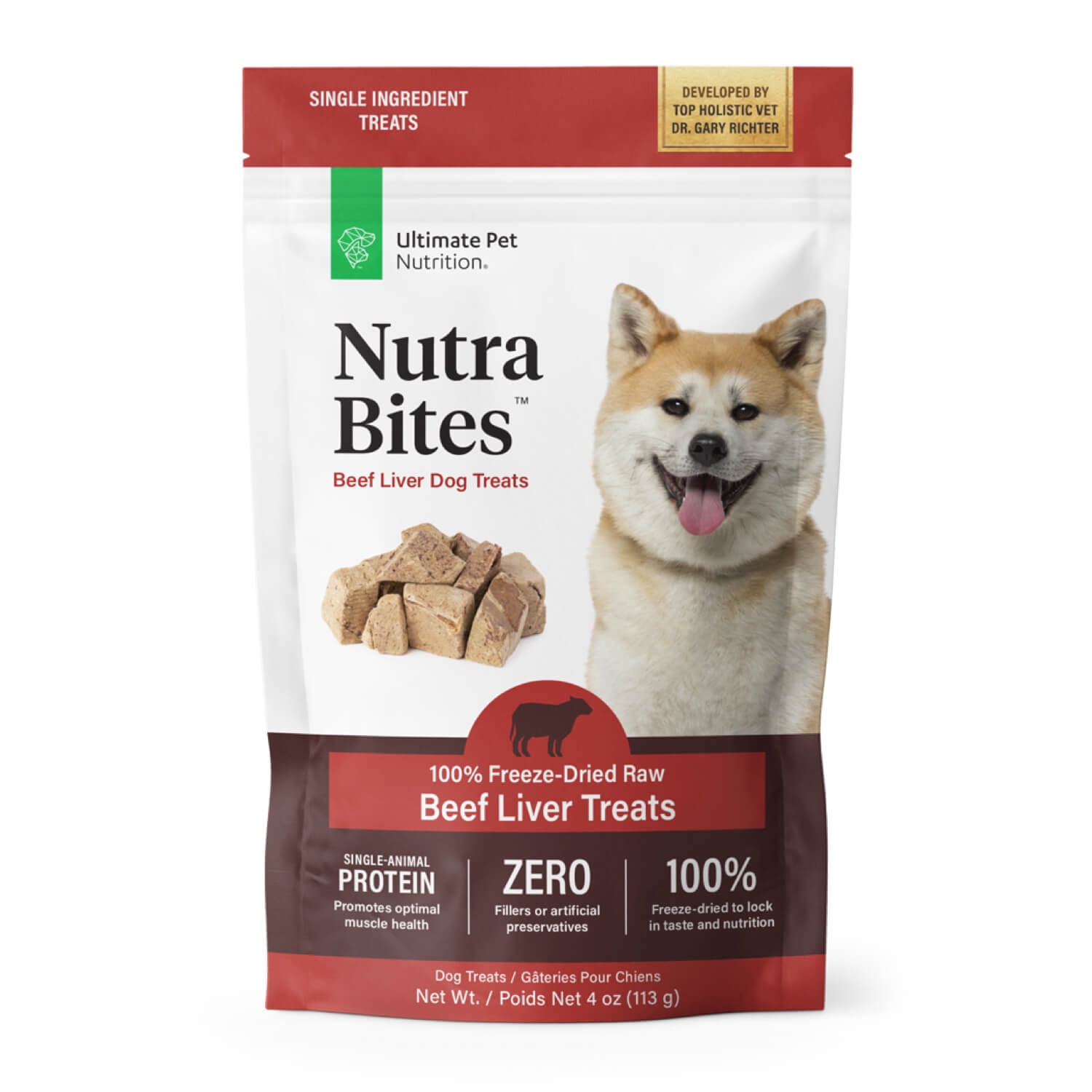 Ultimate Pet Nutrition Nutra Bites Freeze Dried Raw Beef Liver Dog Treats