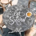 thumbnail image 2 of Snowflakes Round Tablecloth, Fitted Table Cover with Elastic for 36"-44" Round Tables, Grey Snow Winter Retro Abstract Art Table Cloth Outdoor Indoor Dinning Party Waterproof Tablecloths, 2 of 7