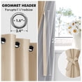 thumbnail image 3 of XWZO Beige Total Black out Curtains 72 inches Long for Bedroom, Grommet Room Darkening Drapes with Tiebacks for Samll Window(Biscotti Beige,52"W x 72"L,2 Panels), 3 of 7