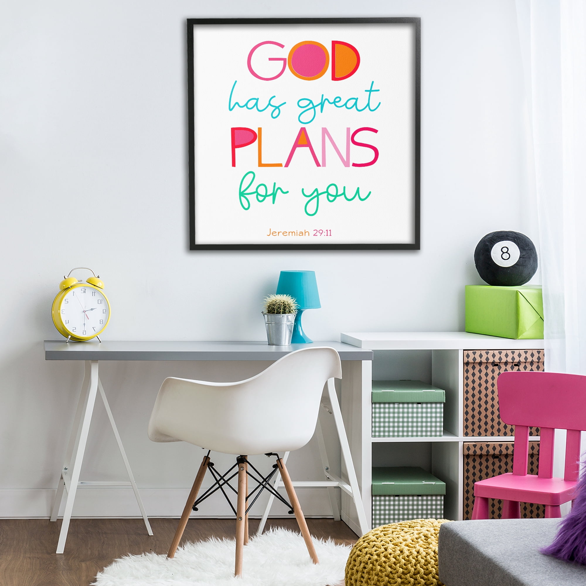 Stupell Industries Whimsical God's Plans For You Black Framed Giclee Art, design by SD Graphics Studio