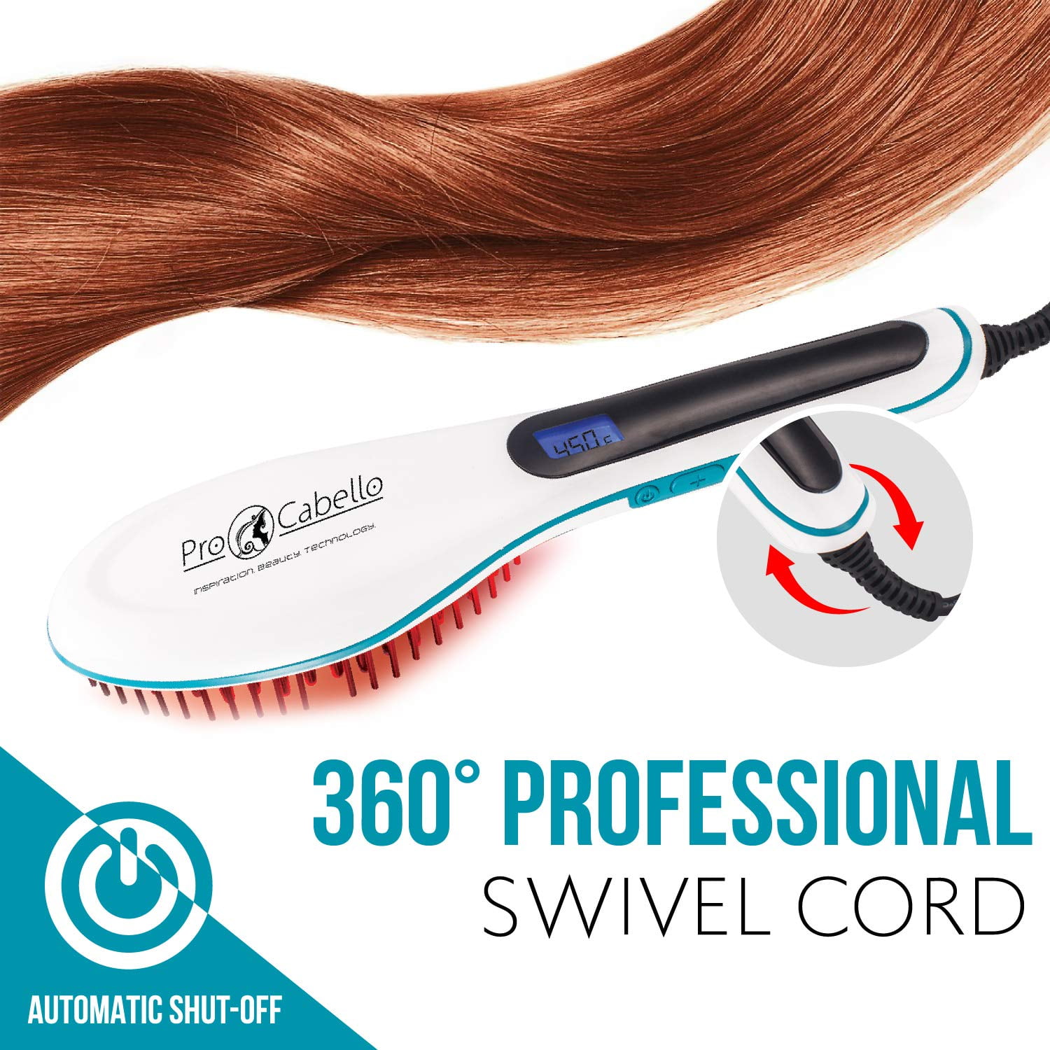 procabello straightening brush on wet hair