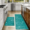 thumbnail image 2 of Teal Kitchen Rugs Sets of 2 Floral Kitchen Rug Mat Washable Non-Slip Kitchen Mats for Floor 2 Piece Teal Kitchen Decor, 2 of 6