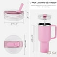 thumbnail image 5 of No-Spill Flip Straw Lid - 2 Pack Replacement for Stanley 40 oz Quencher H2.0 & ProTour Tumblers  Leakproof & Easy-Use Cover, 5 of 22