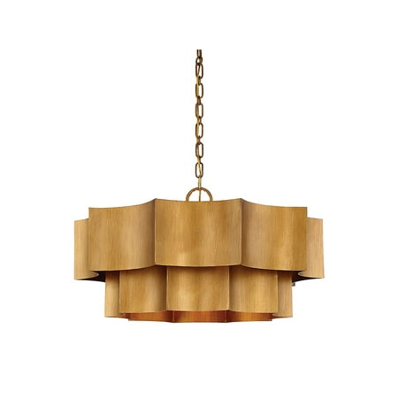 

Pendants 6 Light With Gold Patina Finished Incandescent Bulbs 30 inch 600 Watts