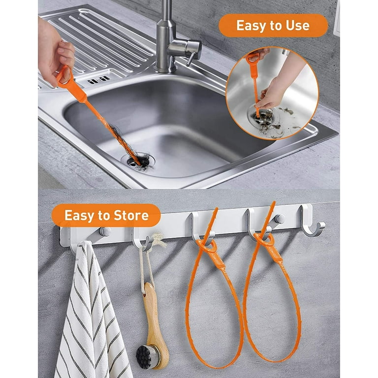 Huryfox 6 Pack Drain Clog Remover Plumbing Tool for Bathroom Shower