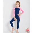 thumbnail image 5 of Maillot de Bain pour Enfants à Manches Longues Combinaison de Plongée une Pièce Protection UV, Taille S, 5 of 5