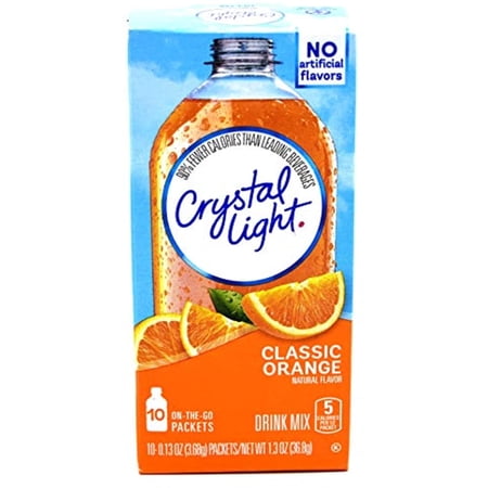Crystal Light On The Go Classic Orange Drink Mix, 10-Packet Box (Pack Of 5 Boxes)