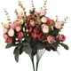 thumbnail image 1 of Paquete de 2 flores artificiales Houda, ramo de flores de seda con hojas y rosas para decoración de bodas, 1 of 6