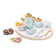 thumbnail image 2 of Juego de té de madera para niñas pequeñas Juego de té de madera de juguete 16 piezas Accesorios de cocina Comida para jugar para niños pequeños, 2 of 9