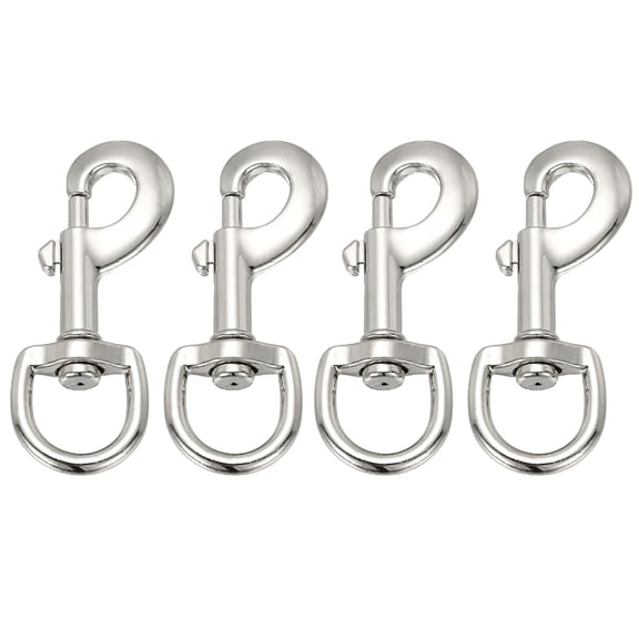 Uxcell 4 Pcs Flag Swivel Snap Clips, 3.2 Inch Heavy Duty Alloy Flag Pole Snaps Hooks, Silver Tone