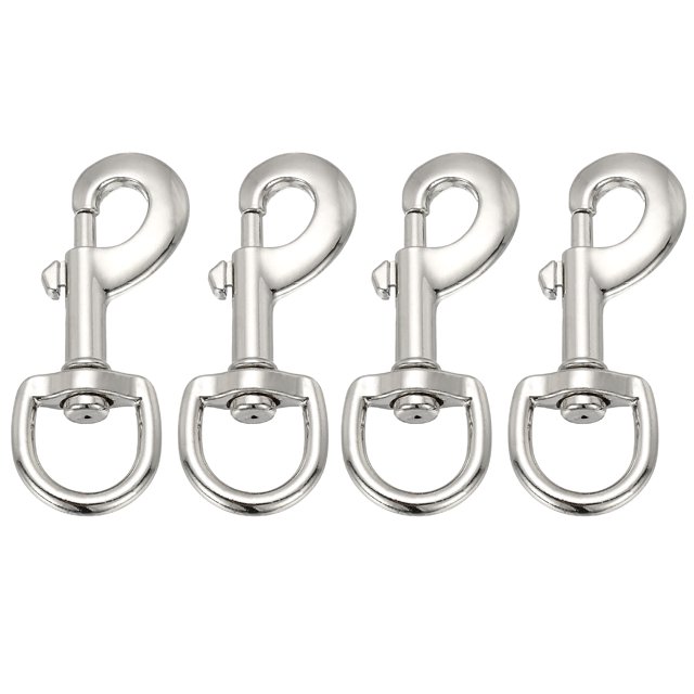 Uxcell 4 Pcs Clips à Pression Pivotants pour Drapeau, 3,2 Pouces, Crochets en Alliage Robustes, Ton Argenté