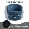 thumbnail image 4 of UIXE Swivel Accent Chair Faux Leather Barrel Chair Upholstered Armchair for Living Room Modern Round Arm Club Chair, Navy, 4 of 6