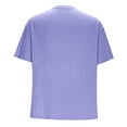 thumbnail image 6 of Jinhomg Cotton Knit Shirt for Men Lightweight Comfy Short Sleeve Crew Neck T-Shirts Big and Tall Casual Solid Spring Summer Tops Daily Wear Purple M, 6 of 7