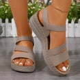 thumbnail image 2 of Rokment Women's Orthopedic Walking Sandals with Arch Support Comfortable Stylish Casual Leather Platform Wedge Orthotic Beach Summer Dressy Shoes Khaki Size 8.5, 2 of 8