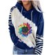 thumbnail image 4 of Moda mujer manga larga otoño camiseta impresión bolsillos con capucha blusa Tops Fridja fjkfkj8228, 4 of 5