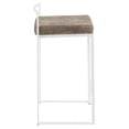 thumbnail image 3 of Contemporary Home Living Set of 2 White and Brown Fabric Stacker Counter Stool - 31", 3 of 5