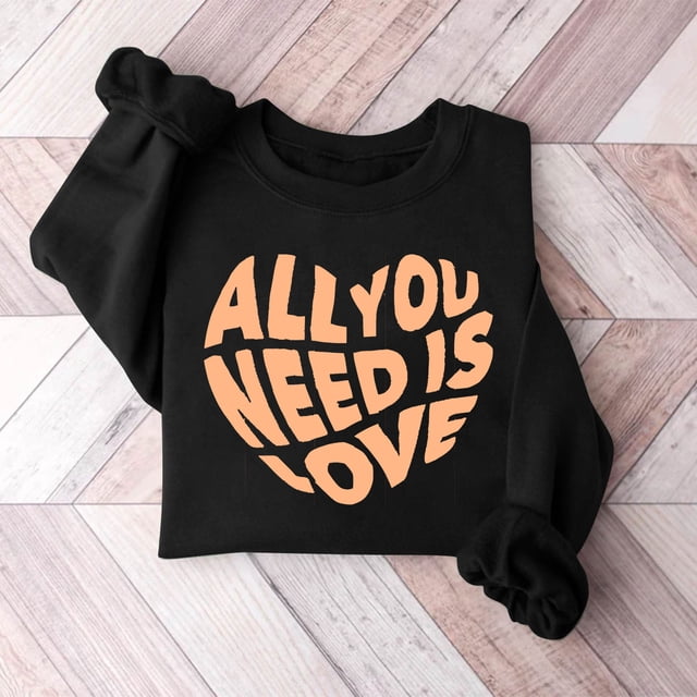 Meichang Sweatshirts pour Femmes, Sweatshirt de la Saint-Valentin, Sweatshirt Imprimé Amour Doux, Manches Longues, Col Rond, Sweatshirts de Vacances en Solde