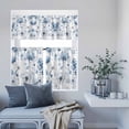thumbnail image 6 of 3 Piece Kitchen Curtains and Valances Set Blue Spring Floral Cafe Curtains 36 Inch Length Farmhouse Summer Botanical Valance & Tier Curtain for Living Room Bedroom Small Window 54"x18"+27"x36"*2, 6 of 6