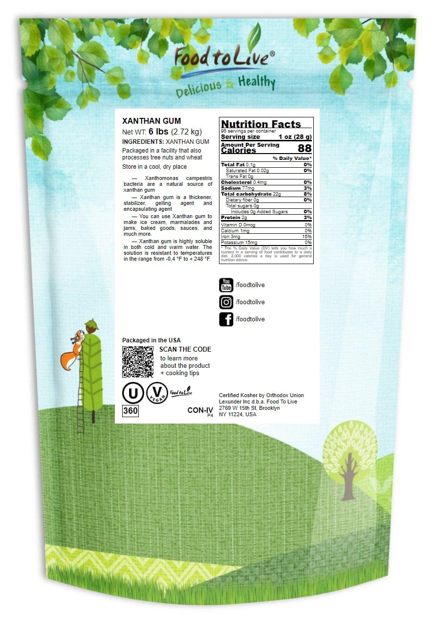 Xanthan Gum, 6 Pounds — Vegan, Kosher — by Food to Live