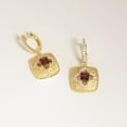 thumbnail image 3 of Created Ruby Earrings for Women S925 Sterling Silver Dangle Earrings Elegant Drop Shape Dangling Womens Earrings Dainty Gold Dangle Earrings for Women, 3 of 6
