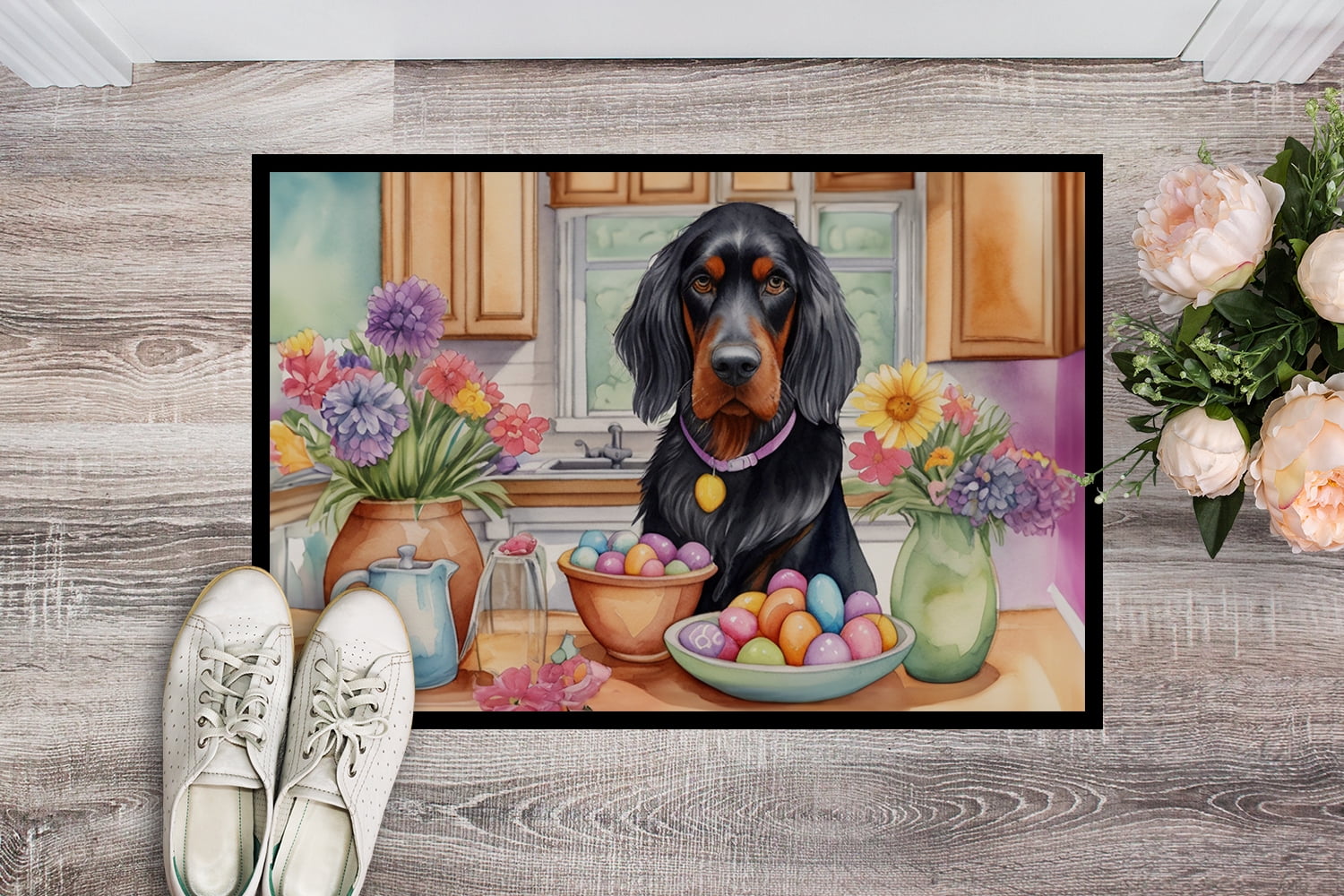Decorating Easter Gordon Setter Doormat 27 in x 18 in