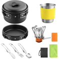 thumbnail image 1 of ERSHI-12pcs Camping Cooking Set, Non-Stick Camping Pots and Pans Set with Mini Stove Stainless Steel Utensils, Lightweight, for Camping, Backpacking, Outdoor Cooking, Camping Cookware for 1-2, 1 of 4