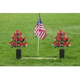 thumbnail image 2 of Sets Artificial Cemetery Flowers, Grave Decoration for Headstones Lasting and Non-Bleed Colors，Accompanied by Long Nail Vases (8 Head Flowers, red), 2 of 5