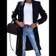 thumbnail image 2 of Abrigos Largos de Lana para Mujer, Gabardina, Blazer Cruzado, Abrigo, Otoño e Invierno Negro S, 2 of 8