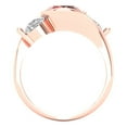 thumbnail image 4 of Three-Stone Engagement Ring for Women - 3.5ct Natural Garnet in 14K Rose Gold Promise Ring, 4 of 7