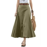 ZANZEA Women Casual Daidy High Waist Loose Swing Hem Pleated Skirts Dress