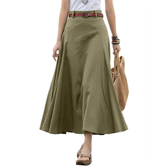 ZANZEA Women Casual Daidy High Waist Loose Swing Hem Pleated Skirts Dress