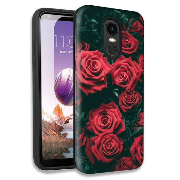 Mundaze Red Roses Double Layer Hybrid Case Cover For LG Stylo 4