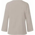 thumbnail image 4 of Dagugfen Girls Shirts Button V Neck 3/4 Sleeve Loose Cotton Comfy Lightweight Casual Blouse Size 5-14 Years, 4 of 4