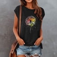 thumbnail image 2 of WEIYLL Womens Tshirt Cap Sleeve Summer Loose Fit Black Tees Sizes XXL, 2 of 4