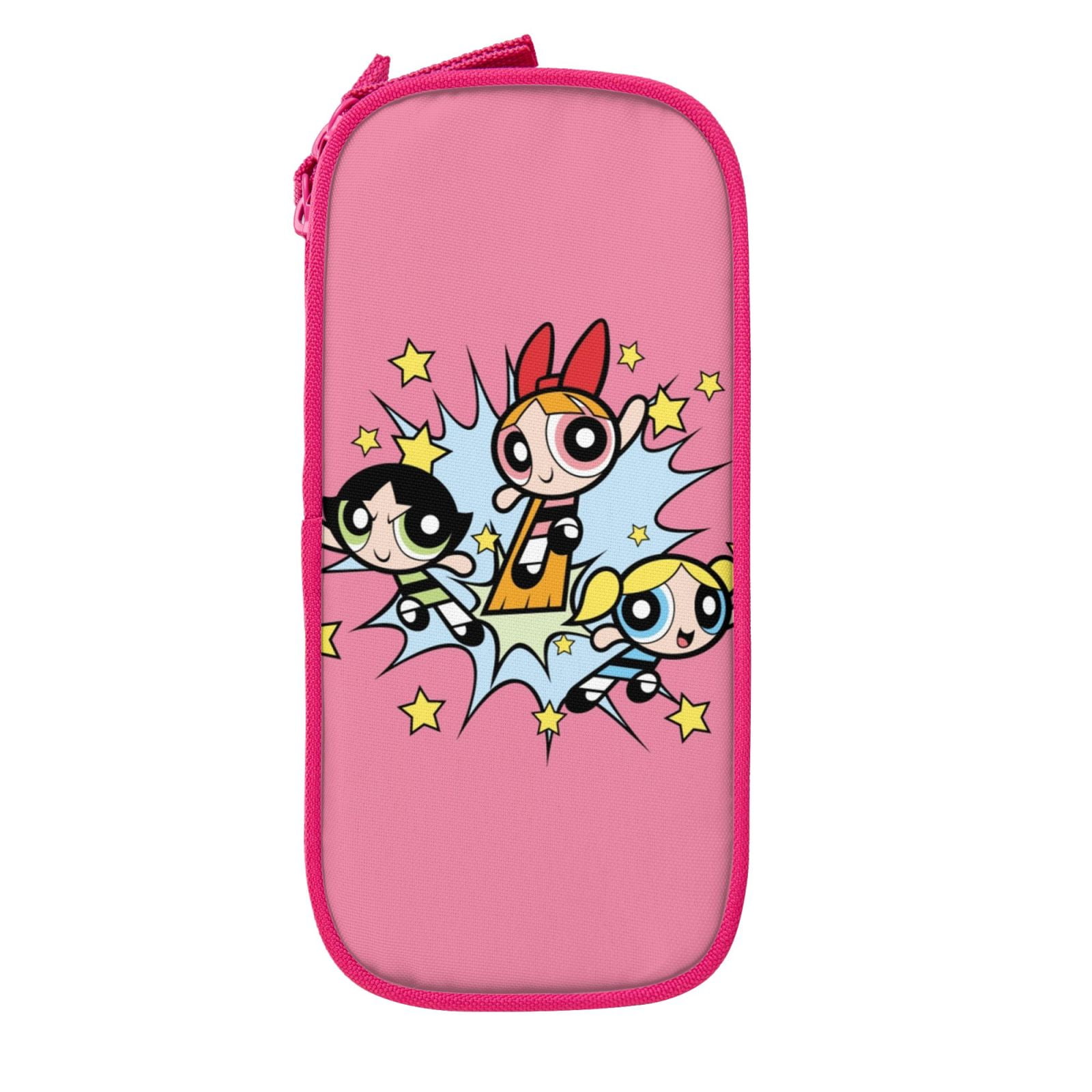 The Powerpuff Gi-rls Pencil Case Large Capacity Pencil Pouch Penbag Office Stationery Organizer Travel Makeup Bag Pink