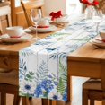 thumbnail image 5 of Spring Floral Table Runner 90 Inches, Watercolor Flowers Butterfly Botanical Wood Gray Bed Runner Dresser Scarves Tabletop for Indoor Outdoor Parties/Ceremony/Banquet, 13" x 90", 5 of 9