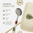thumbnail image 5 of Spode Christmas Tree Tartan Cranberry Sauce Serving Dish with Slotted Spoon (8"x 4.25") - Rectangular Holiday Server with Plaid Border - Dishwasher, Microwave, Freezer Safe Serveware for Entertaining, 5 of 7