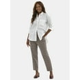 thumbnail image 2 of Time and Tru Women's High Rise Tapered Drawstring Pants with Pintuck, 27" Inseam, Sizes XS-XXL, 2 of 5