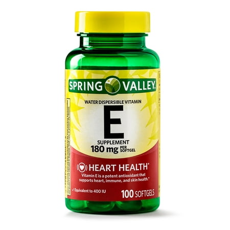 Spring Valley Vitamin E Softgels, 400 IU, 100 Ct (Best Vitamin E For Men)