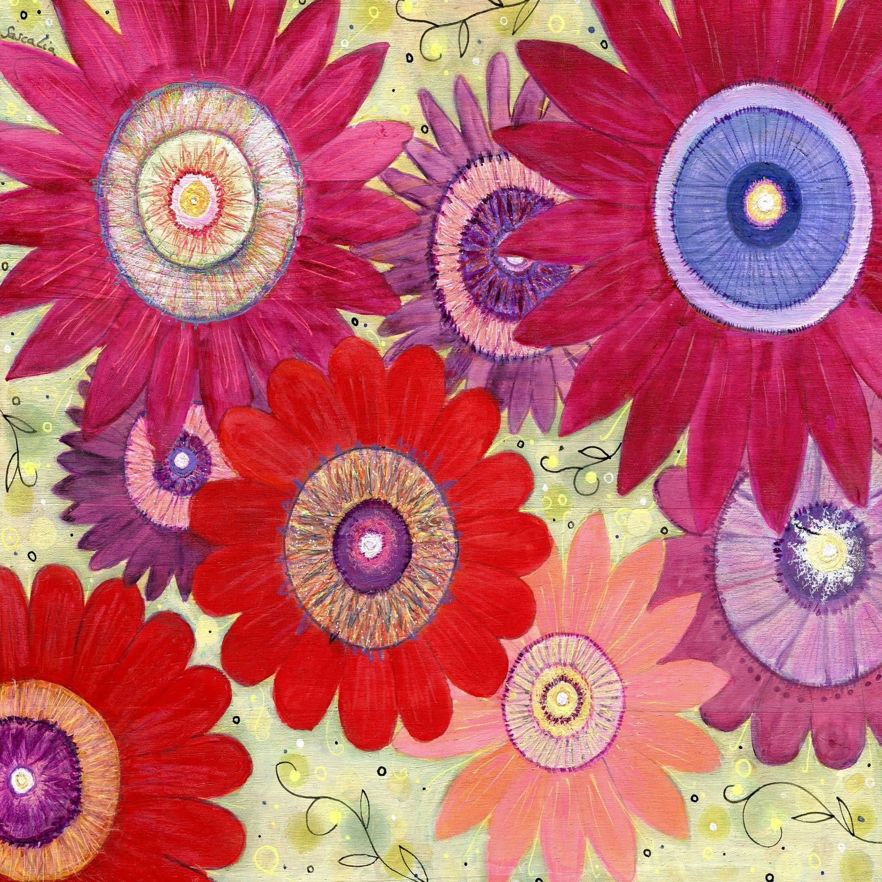 Marmont Hill "Summer Crush" by Sascalia Painting Print on Wrapped Canvas