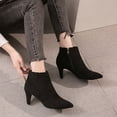 thumbnail image 4 of Tdoqot Womens Faux Fur Boots- High-Heels Christmas Gifts Thin heel Warm Women's Ankle Boots Black 35, 4 of 5