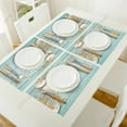 thumbnail image 4 of 4/6pcs Set Table Mats Wooden Board Shells Star Printed Table Napkin Kitchen Accessories Home Party rative Placemats, 4 of 7
