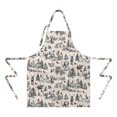 thumbnail image 2 of Beige Christmas Winter Scene Apron-Garden Aprons for Women with Pockets-Cotton Linen Waterproof Kitchen Cooking Gardening Aprons Adjustable for Kitchen,Cooking,BBQ and Salon 32"x27", 2 of 7