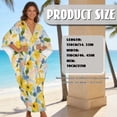 thumbnail image 5 of XYZCANDO Kaftan Dresses for Women V Neck Batwing Sleeves Swimsuit Coverup Oversized Beach Cover Ups Loungewear Maxi Dress Yellow Flowers Hawaiian Robe for Vacation & Outdoor, 5 of 7