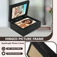 thumbnail image 3 of Vensio -4-Folding 4x6 Hinged Picture Frame for Tabletop, Black Wood Photo Frame with 180 Degree Foldable Design and High-Definition Plexiglass, Desktop Display Set, 3 of 9