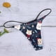 thumbnail image 3 of Gibobby Ropa Interior para Mujer Tanga sexy para mujer con estampado navideño, cómodas, transpirables, cintura（Azul marino， S), 3 of 5