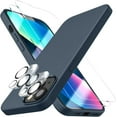 thumbnail image 6 of [5 in 1 for iPhone 13 Mini Case, with 2 Pack Screen Protector + 2 Pack Camera Lens Protector, Liquid Silicone Ultra Slim Shockproof Protective Phone Case 5.4 inch(Storm Blue), 6 of 13