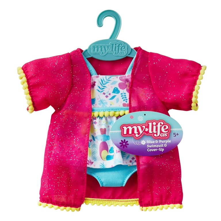 My Life As Blue Purple Swimsuit with Cover up for 18 Doll